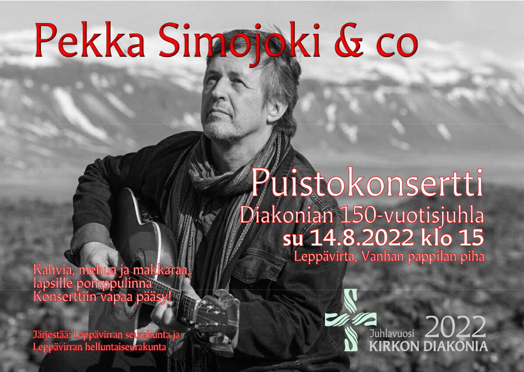 Pekka Simojoki kitara sylissä, taustalla vuoristoa