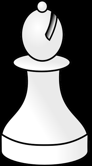 Kirpputori Kirpputorin logo, valkoinen shakkinappula.