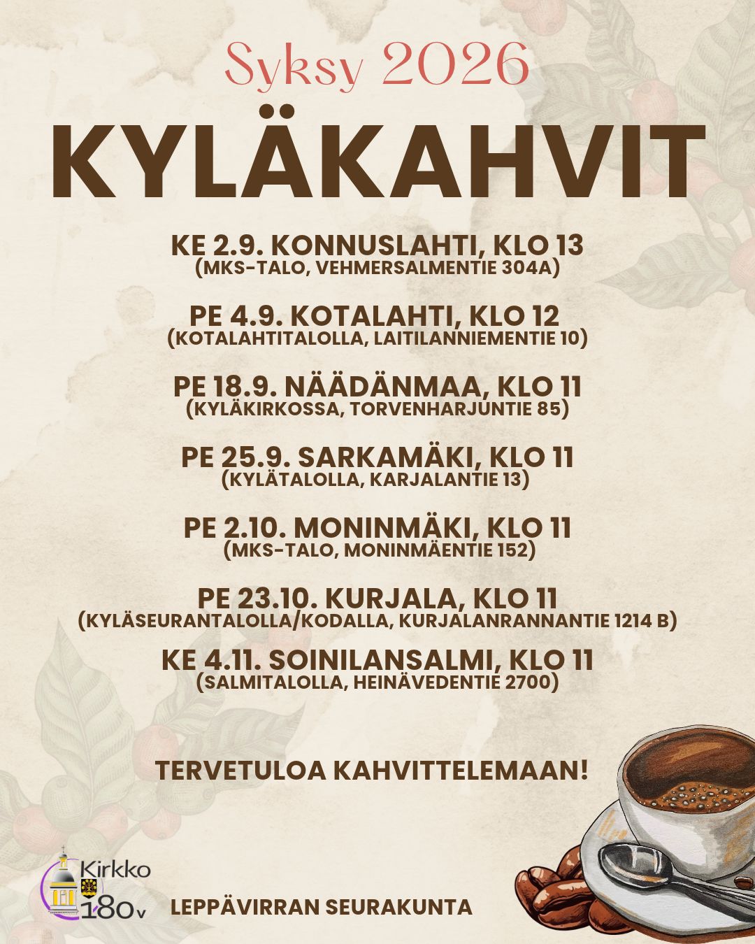 Kyläkahvit Syksy 2026